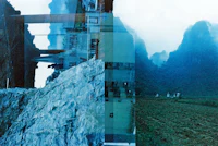a mountain in the background